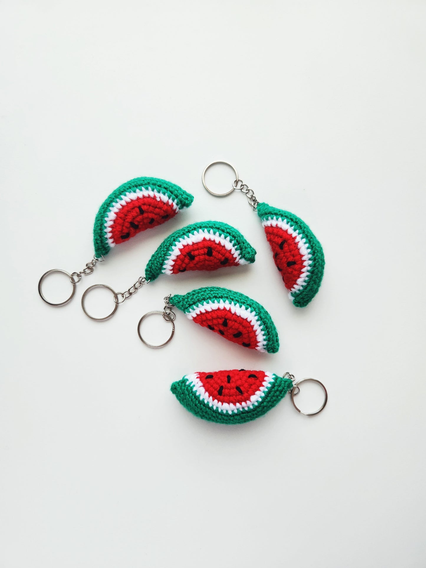 Watermelon Slice Plush Keyring