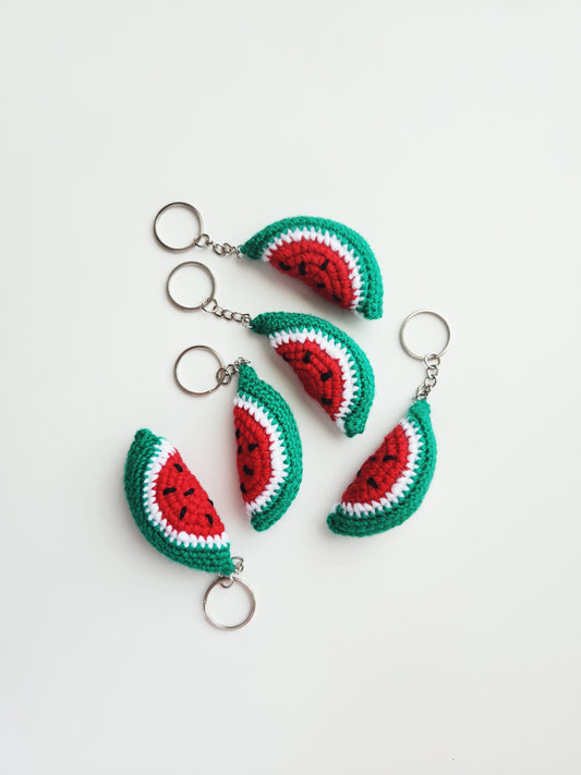 Watermelon Slice Plush Keyring