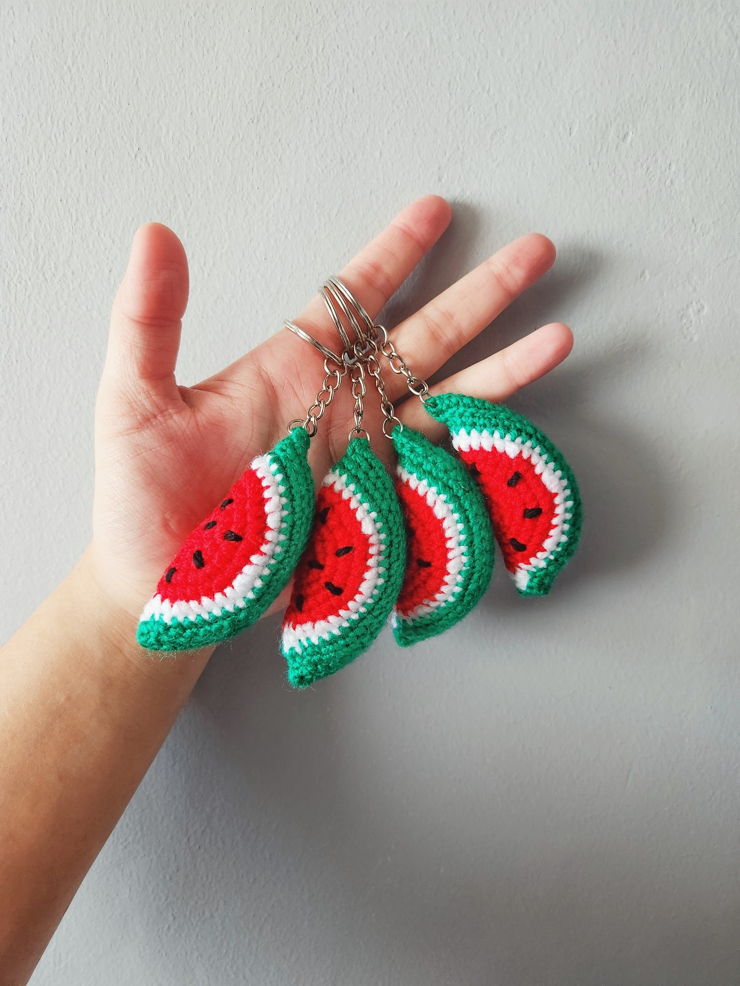 Watermelon Slice Plush Keyring