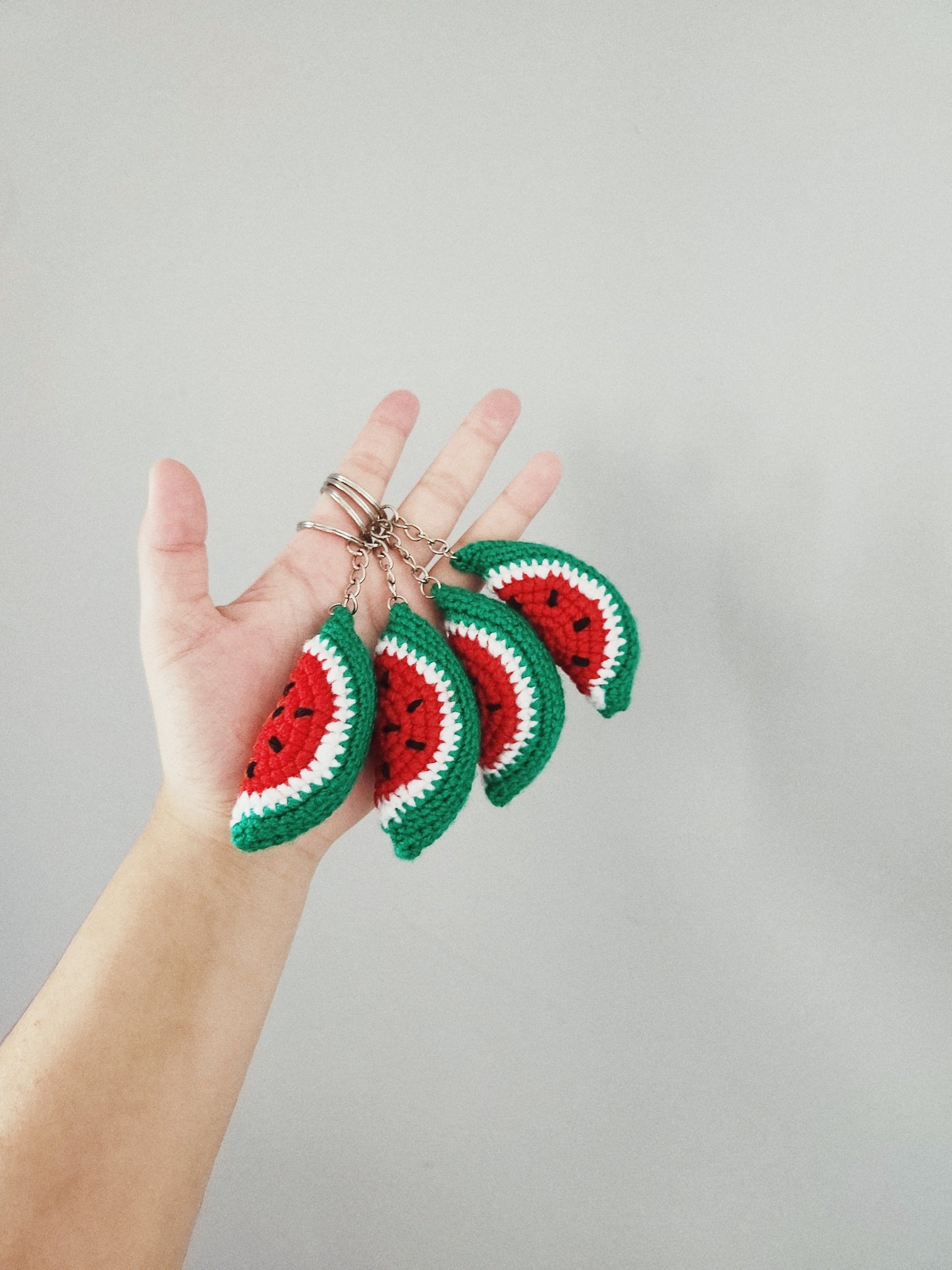 Watermelon Slice Plush Keyring