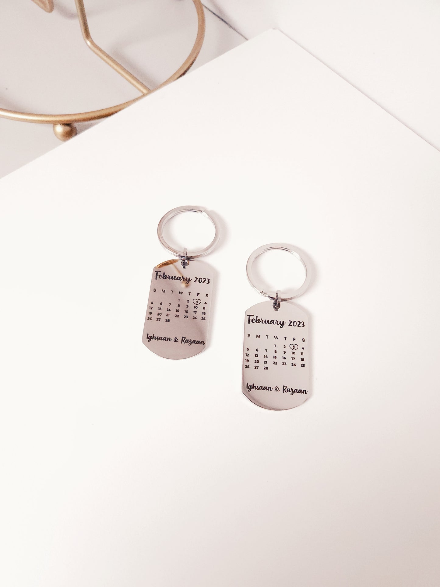 Custom Engraved Calendar Keyring