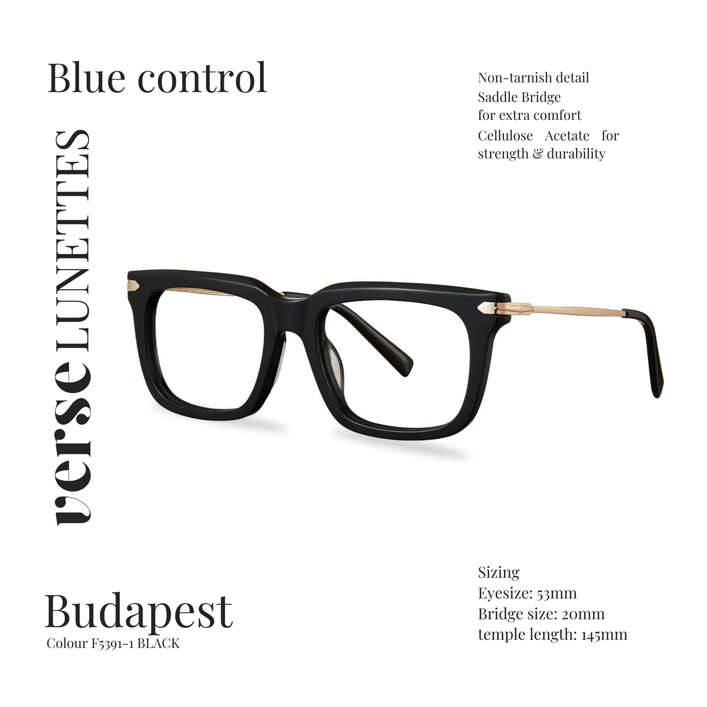 Budapest Blue Control - Black