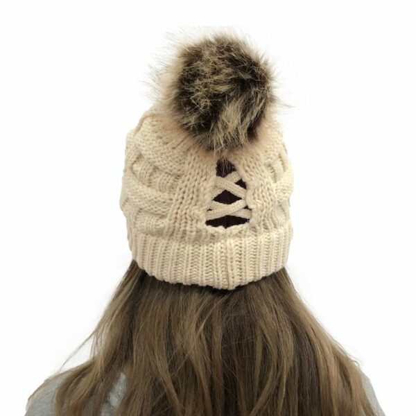 Ponytail Ribbed Beanie