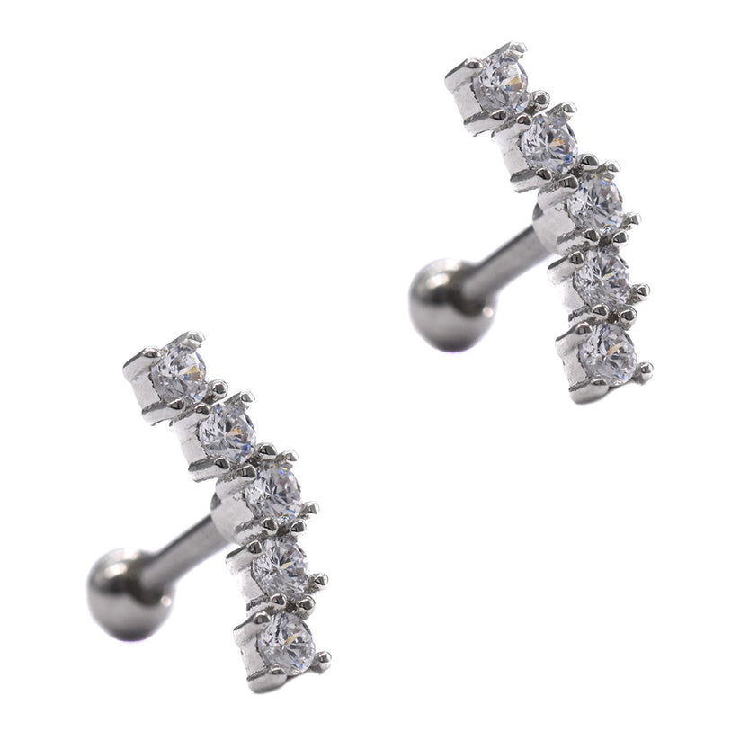 Curved Cubic Zirconia Stud