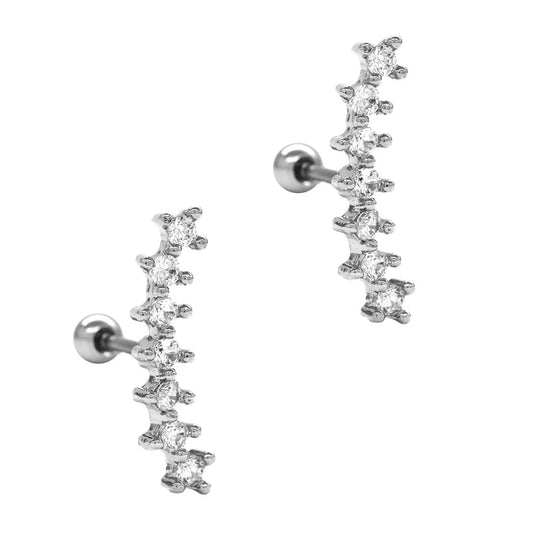 Curved Cubic Zirconia Stud