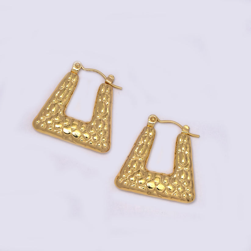 Gold Textured Hoops