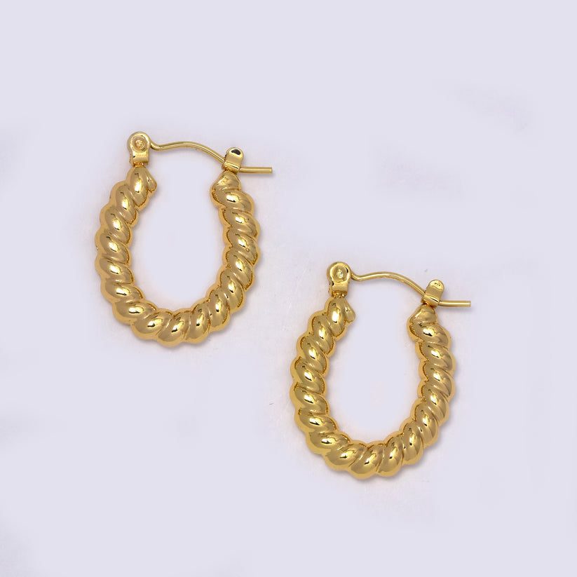 Gold Twisted Hoops