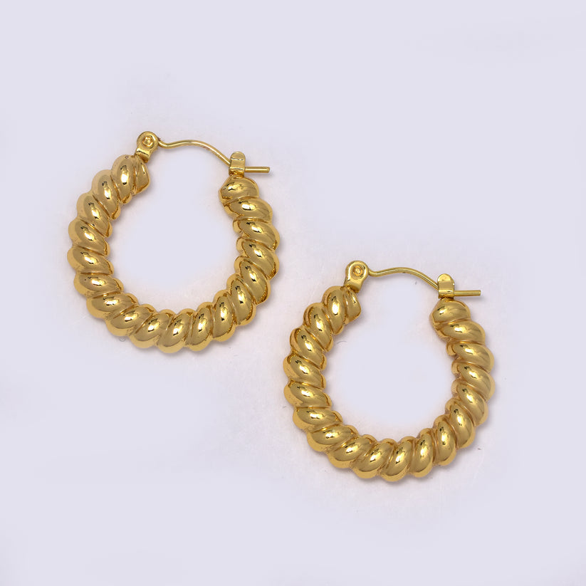 Gold Twisted Hoops