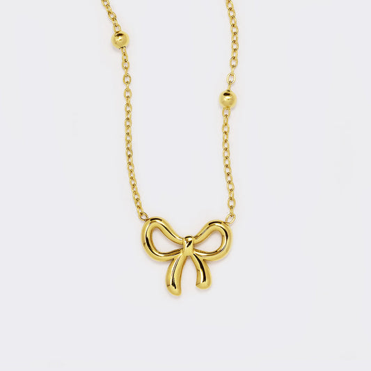 Bow Design Necklace - Gold