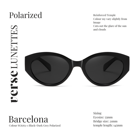 Barcelona Polarized Sunglass - Black