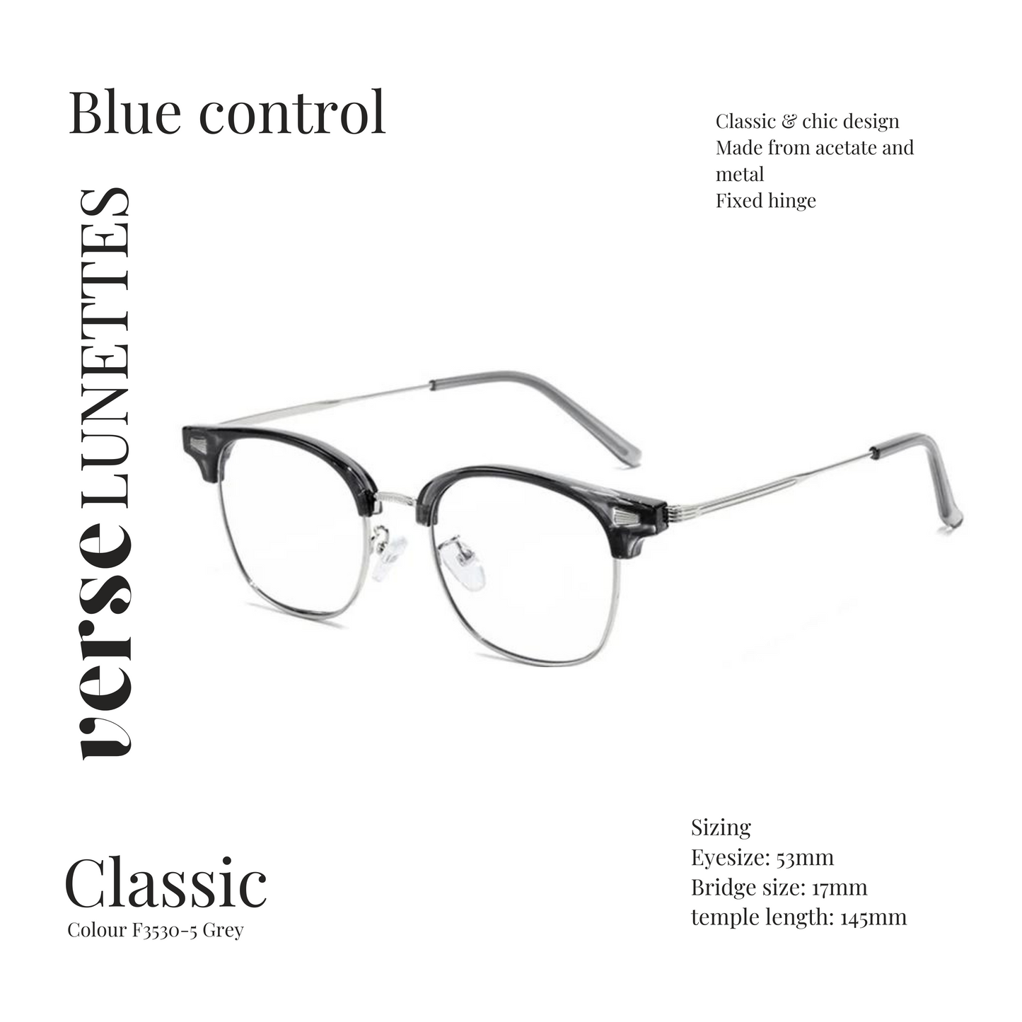 Classic Blue Control - Grey